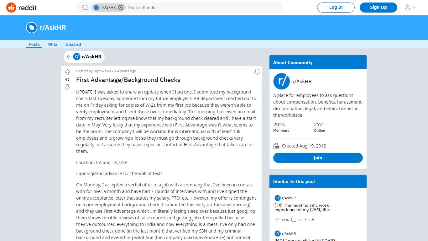 First Advantage/Background Checks : AskHR - reddit